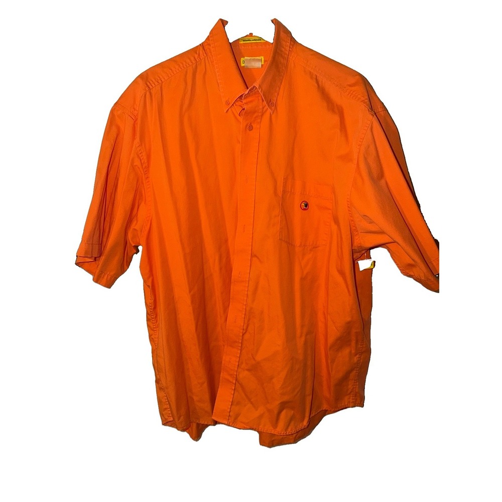 Duck Head Wrinkle Resistant Long Sleeve Button Down Size Men's XXL Orange 2xl